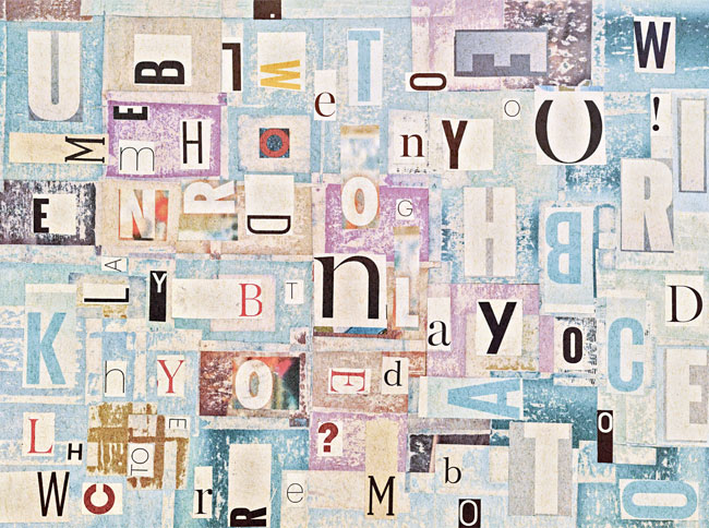 Vinilos collage letras decorativos mesas